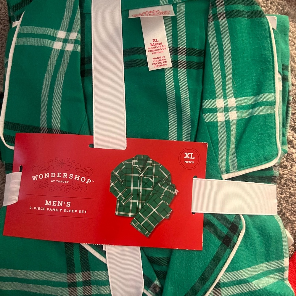 plaid green pajama set